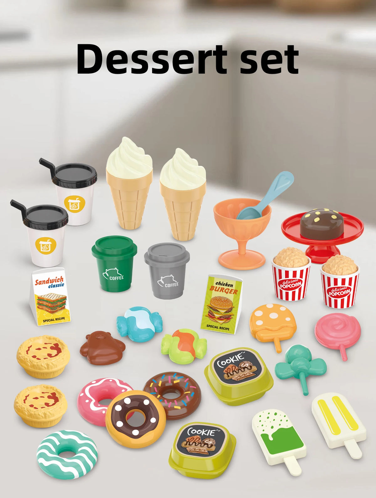 Children's Toys Pretend Play, Barbecue, Fast Food, Pizza, Sushi, Afternoon Tea, Desserts, Kitchen Food, Toy Sets